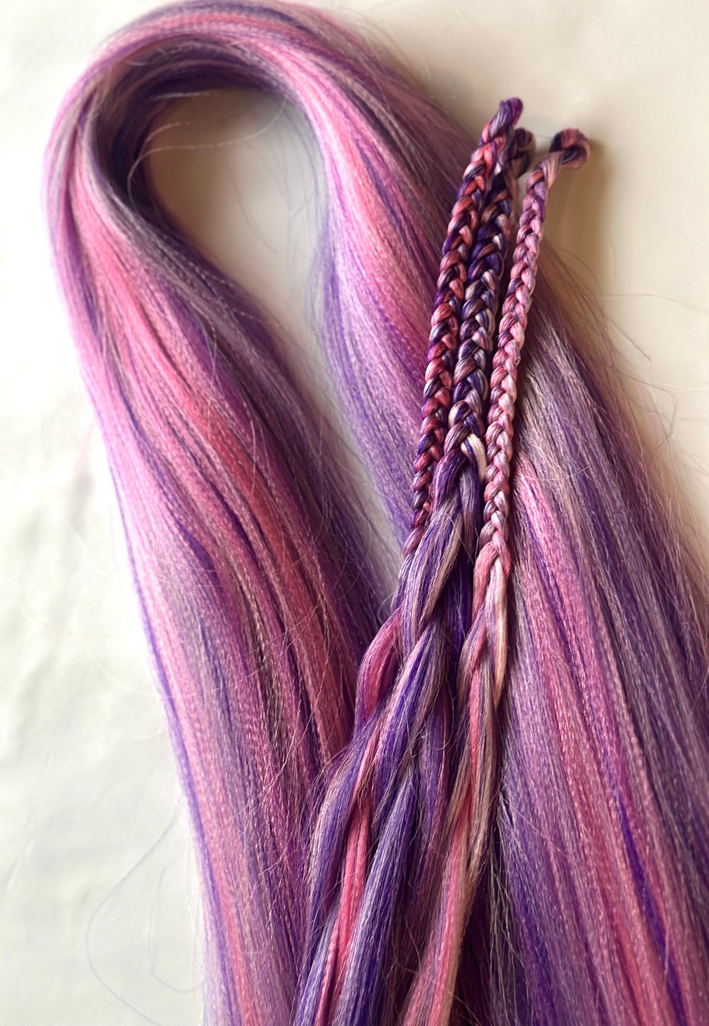 Cotton Candy Blend pink purple prestretched braiding hair
