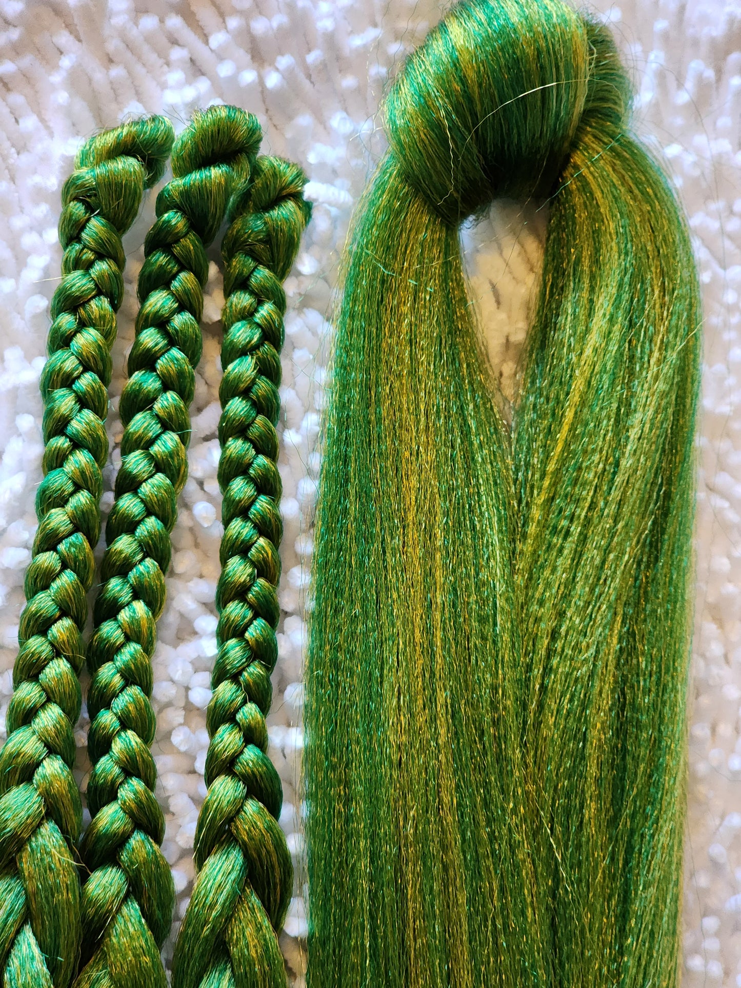 Lemon Lime Blend green gold prestretched braiding hair