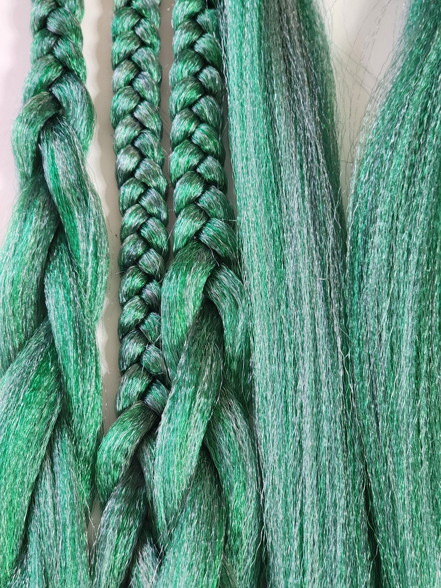 Minty Blend green blue prestretched braiding hair