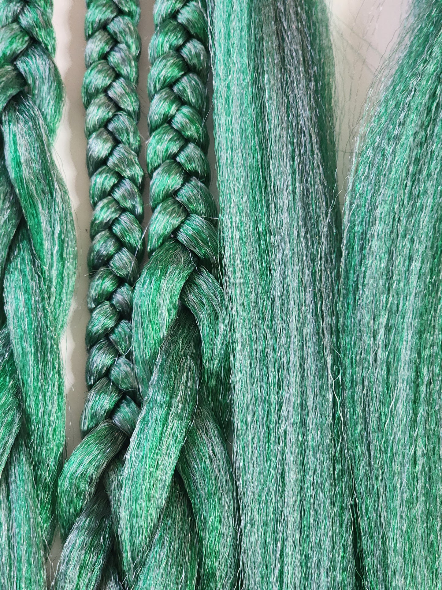 Minty Blend green blue prestretched braiding hair
