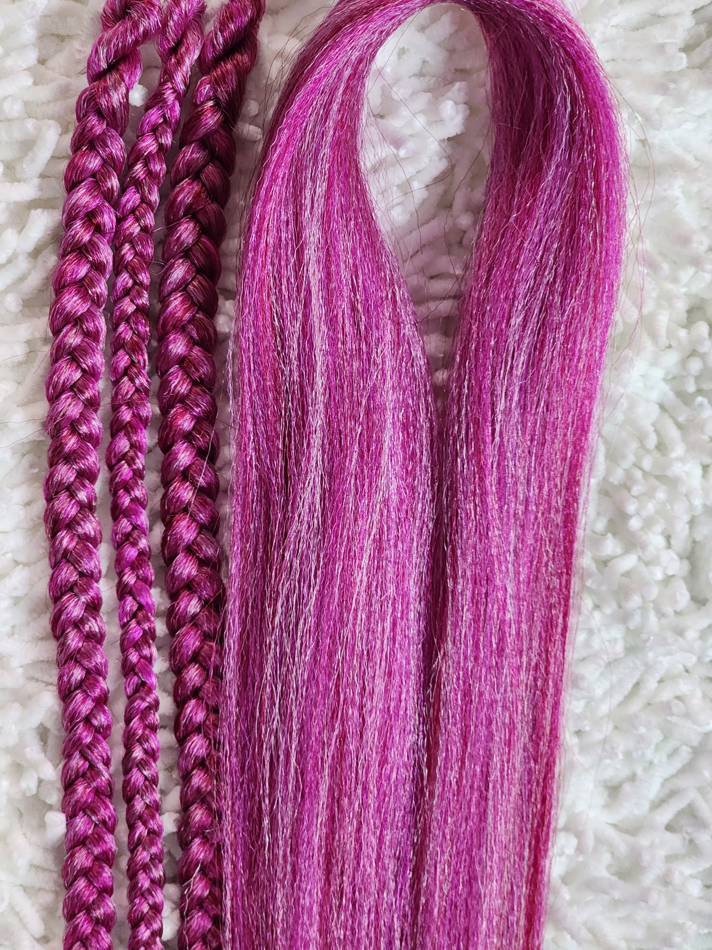 Pink Rose Blend pink silver prestretched braiding hair