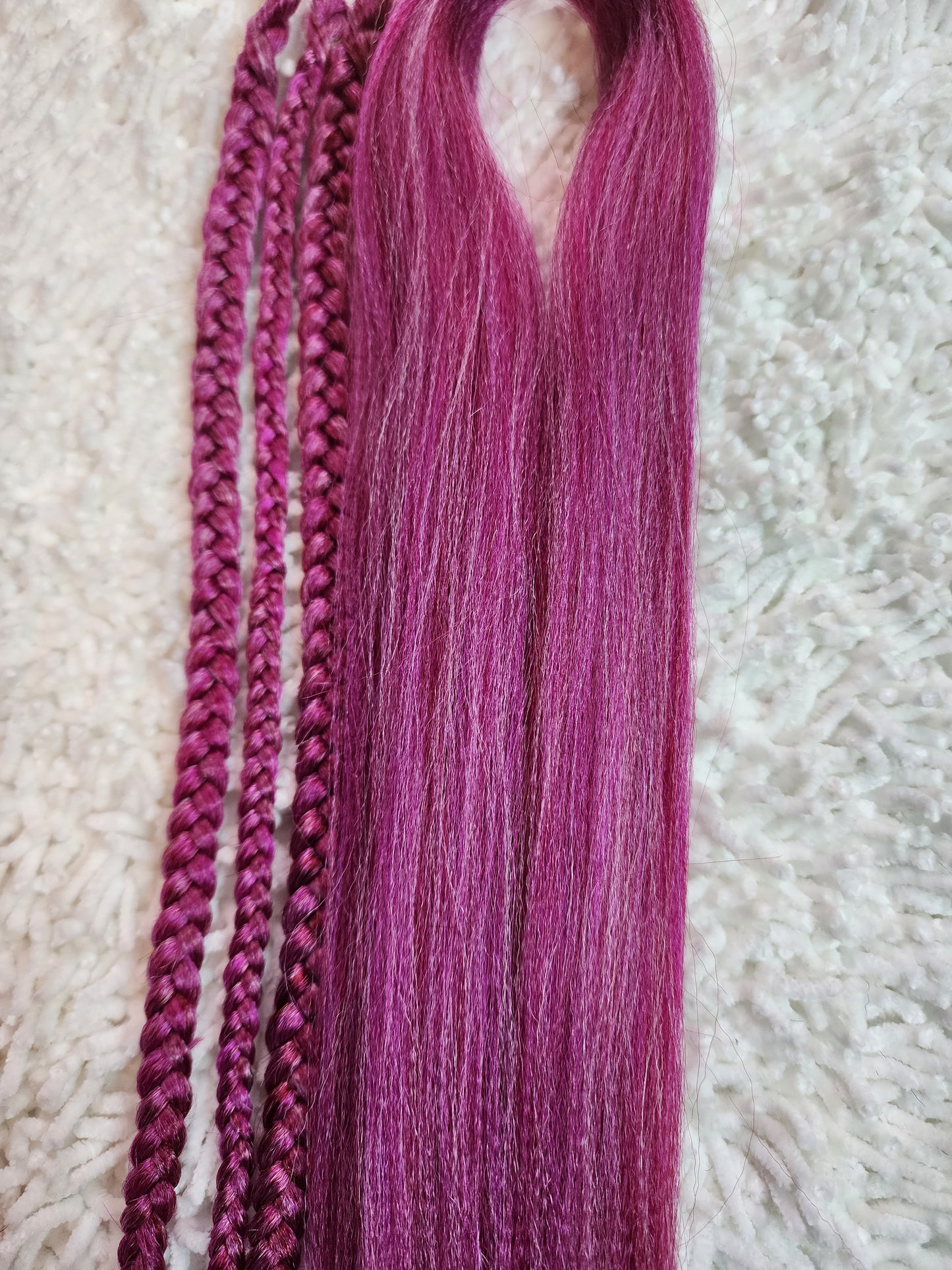 Pink Rose Blend pink silver prestretched braiding hair