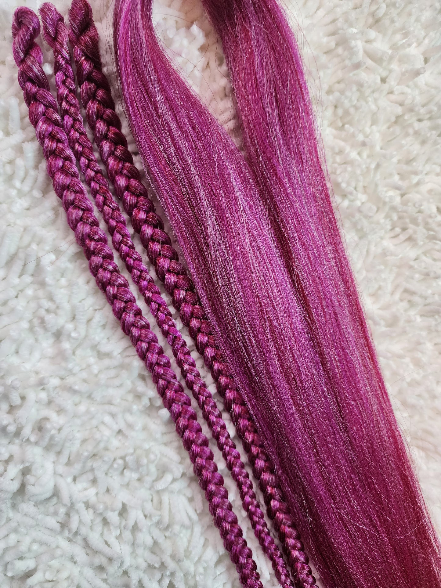 Pink Rose Blend pink silver prestretched braiding hair