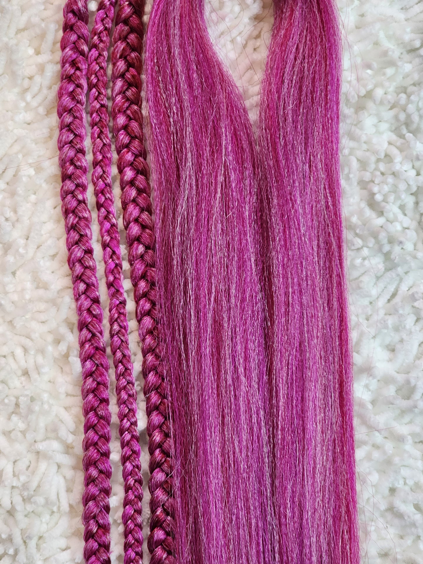 Pink Rose Blend pink silver prestretched braiding hair