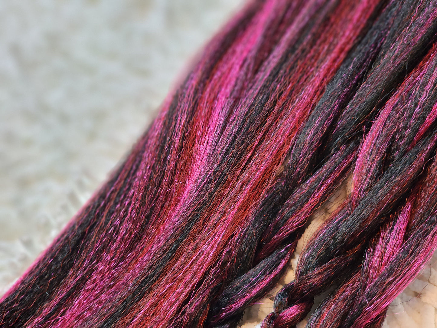 Black Dragon Fruit Blend black red pink prestretched braiding hair