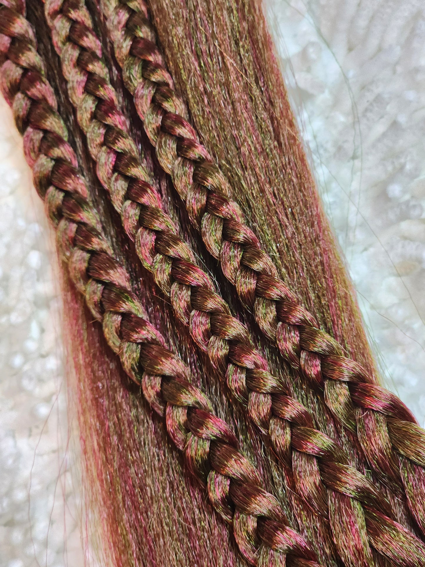Pink Olive Blend green brown pink prestretched braiding hair