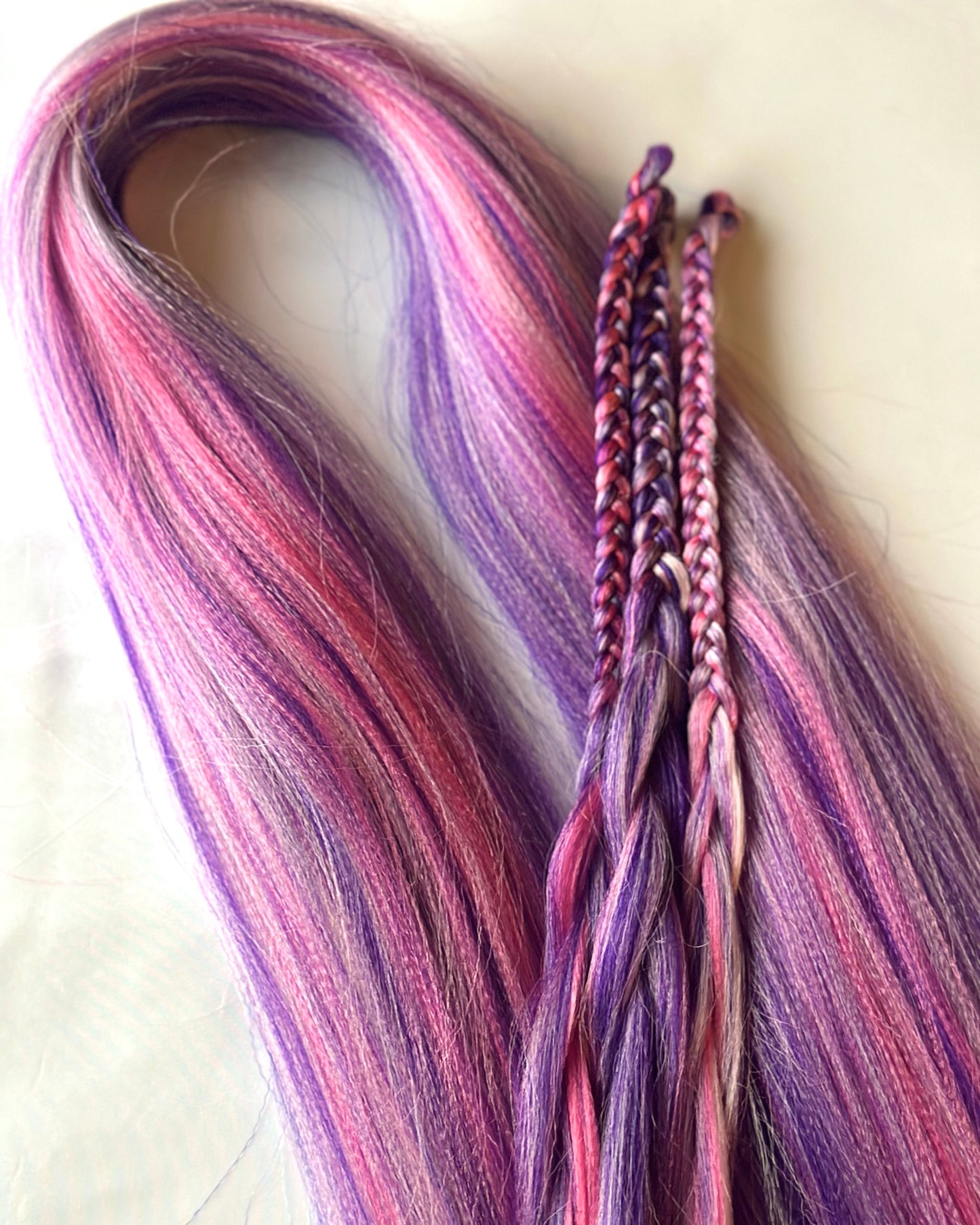 Cotton Candy Blend pink purple prestretched braiding hair