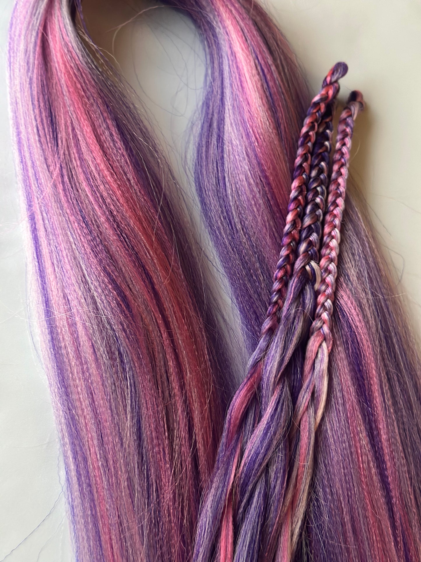 Cotton Candy Blend pink purple prestretched braiding hair