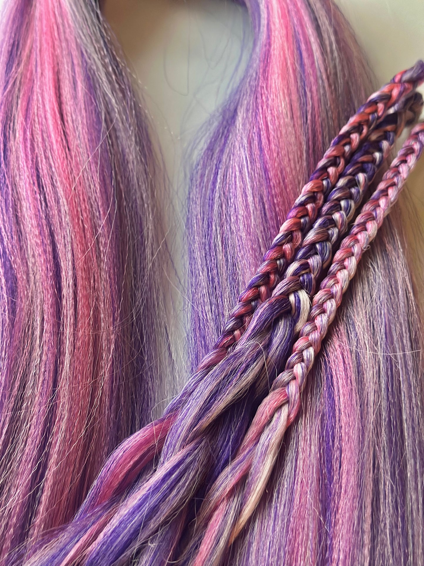 Cotton Candy Blend pink purple prestretched braiding hair