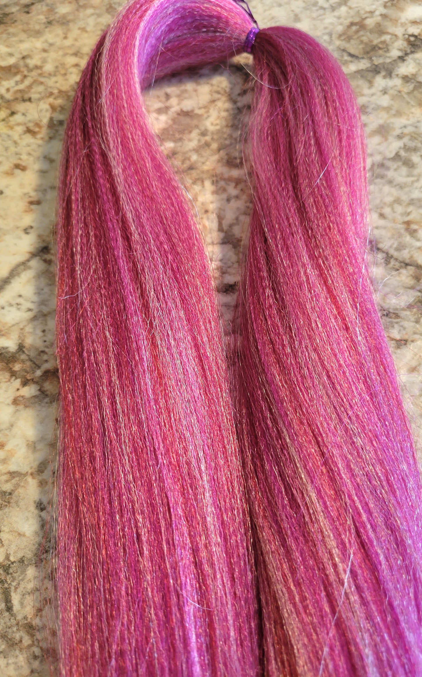 Pink Rose Blend pink silver prestretched braiding hair