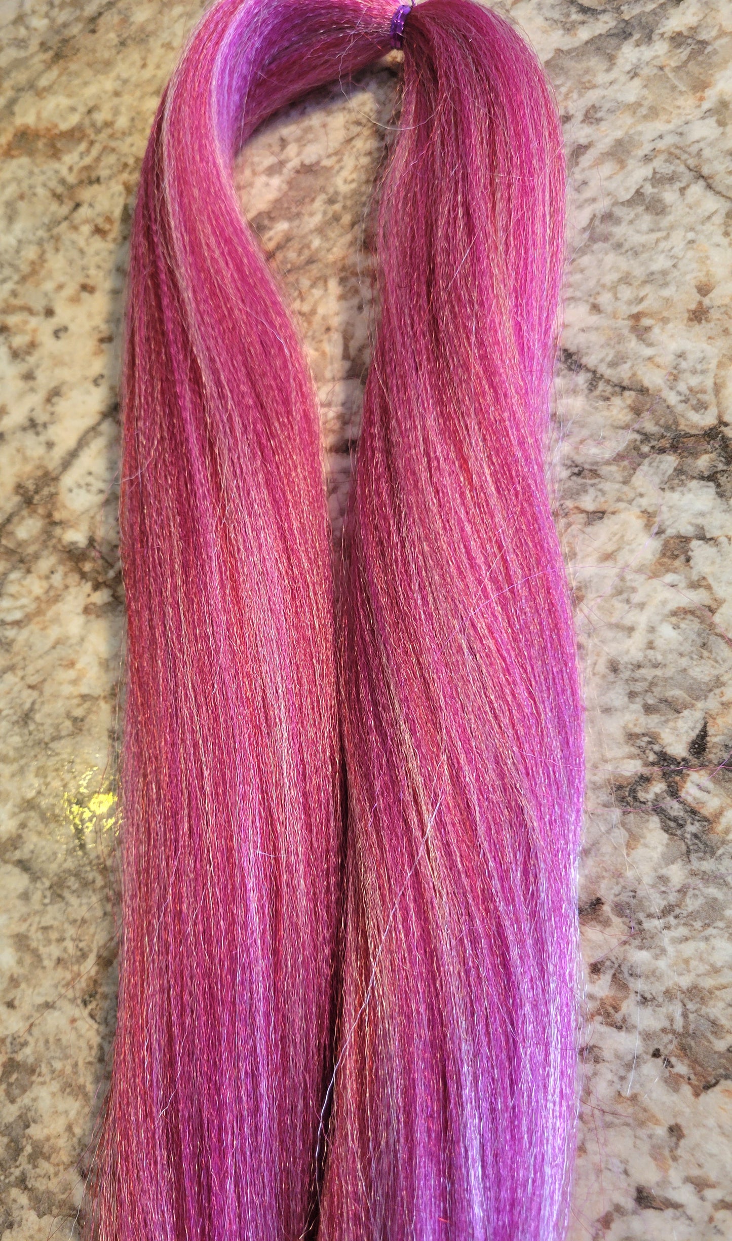 Pink Rose Blend pink silver prestretched braiding hair