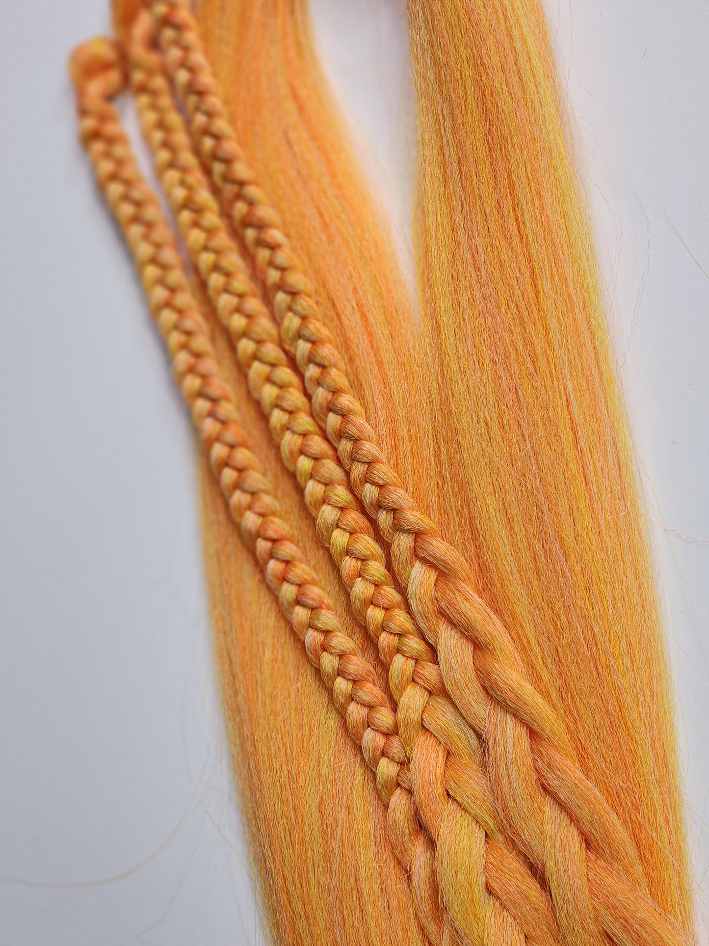 Orange Mango Bend orange yellow blonde prestretched braiding hair