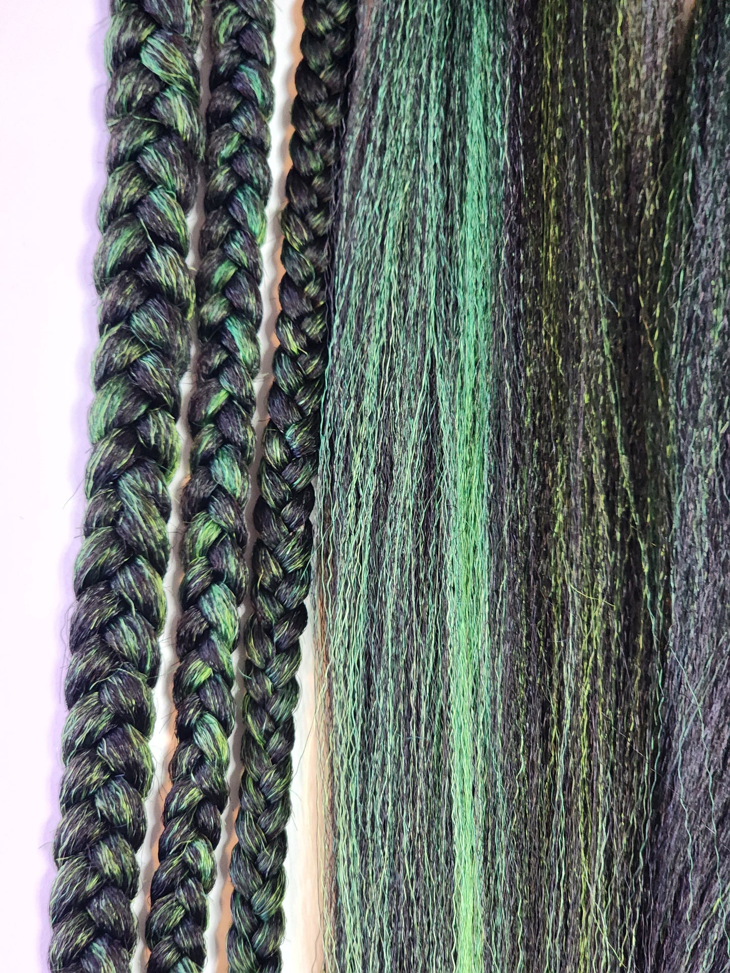 Black Hulk Blend black green prestretched  braiding hair