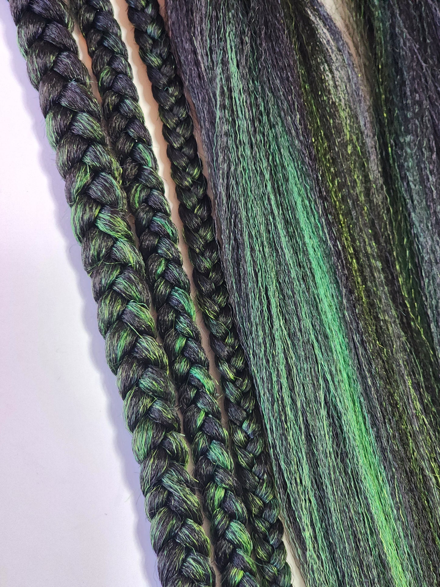 Black Hulk Blend black green prestretched  braiding hair