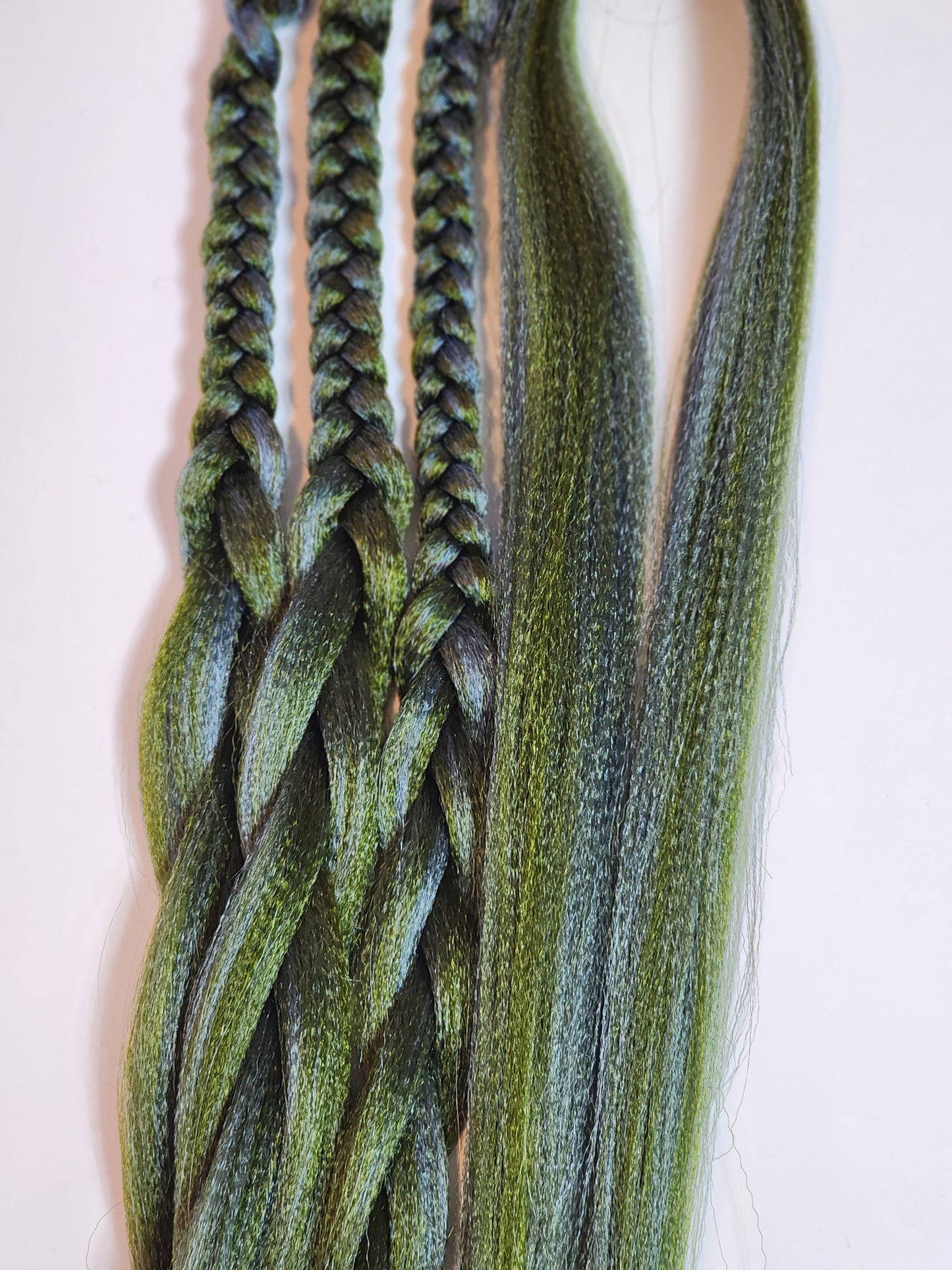 Blue Olive Blend green blue prestretched braiding hair
