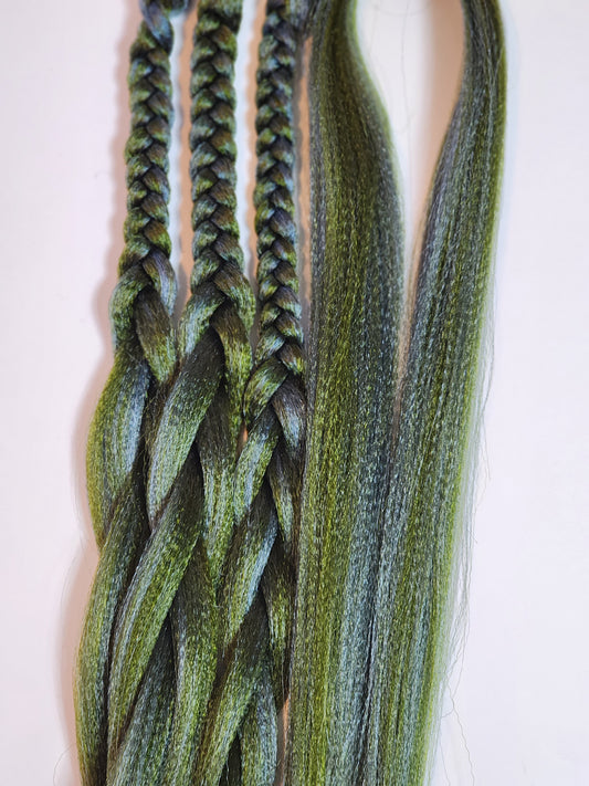 Blue Olive Blend green blue prestretched braiding hair
