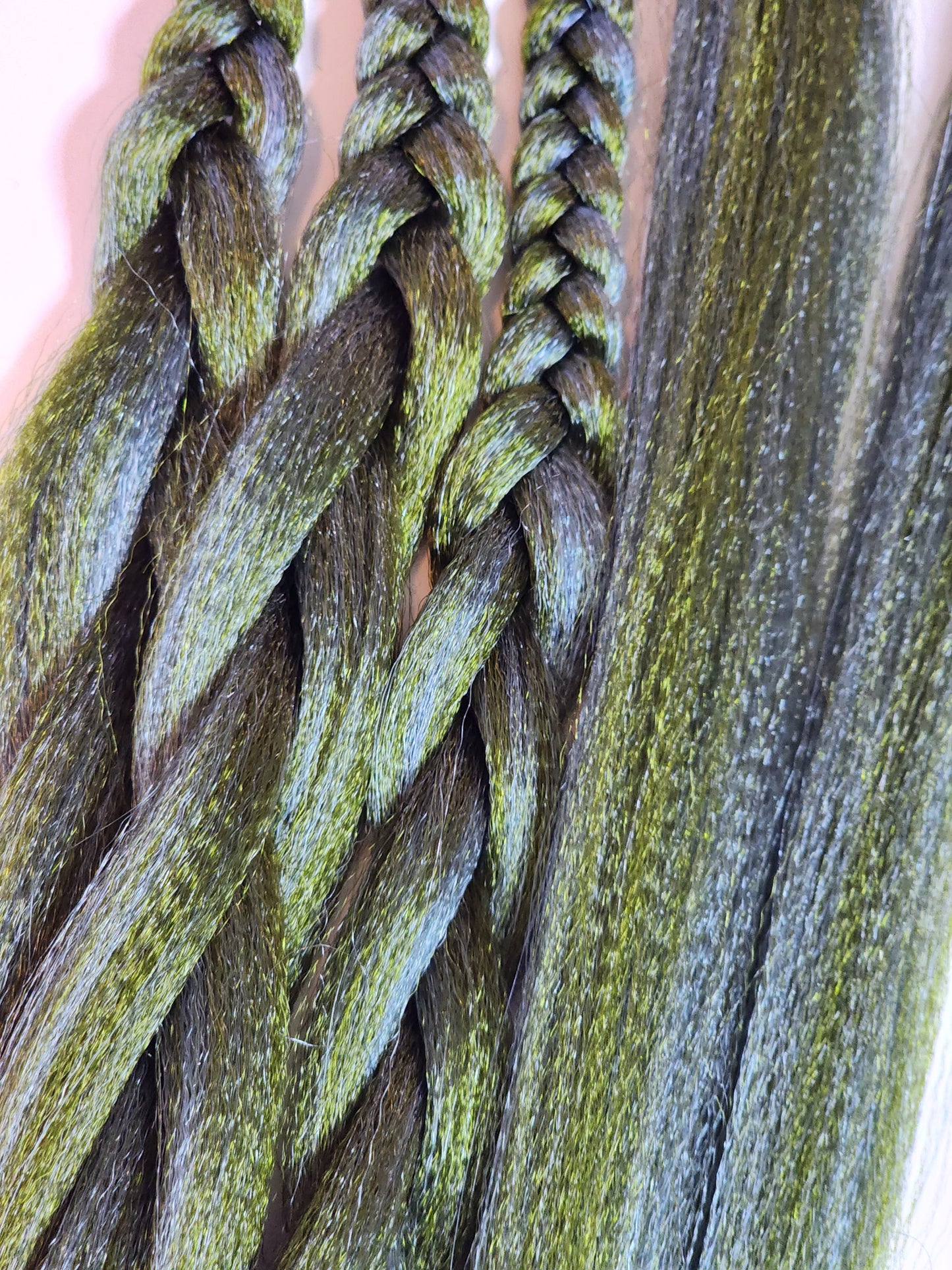 Blue Olive Blend green blue prestretched braiding hair