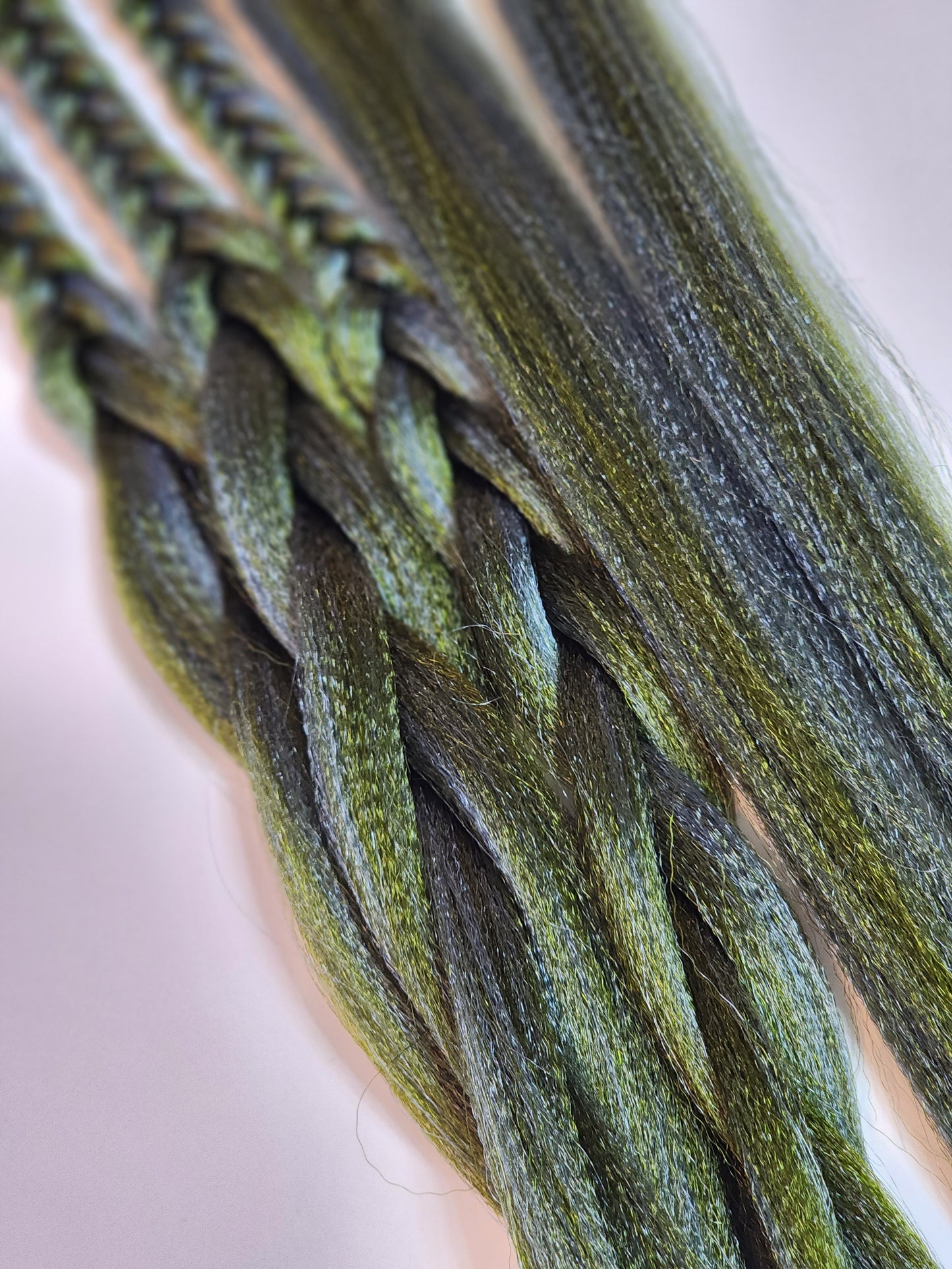 Blue Olive Blend green blue prestretched braiding hair