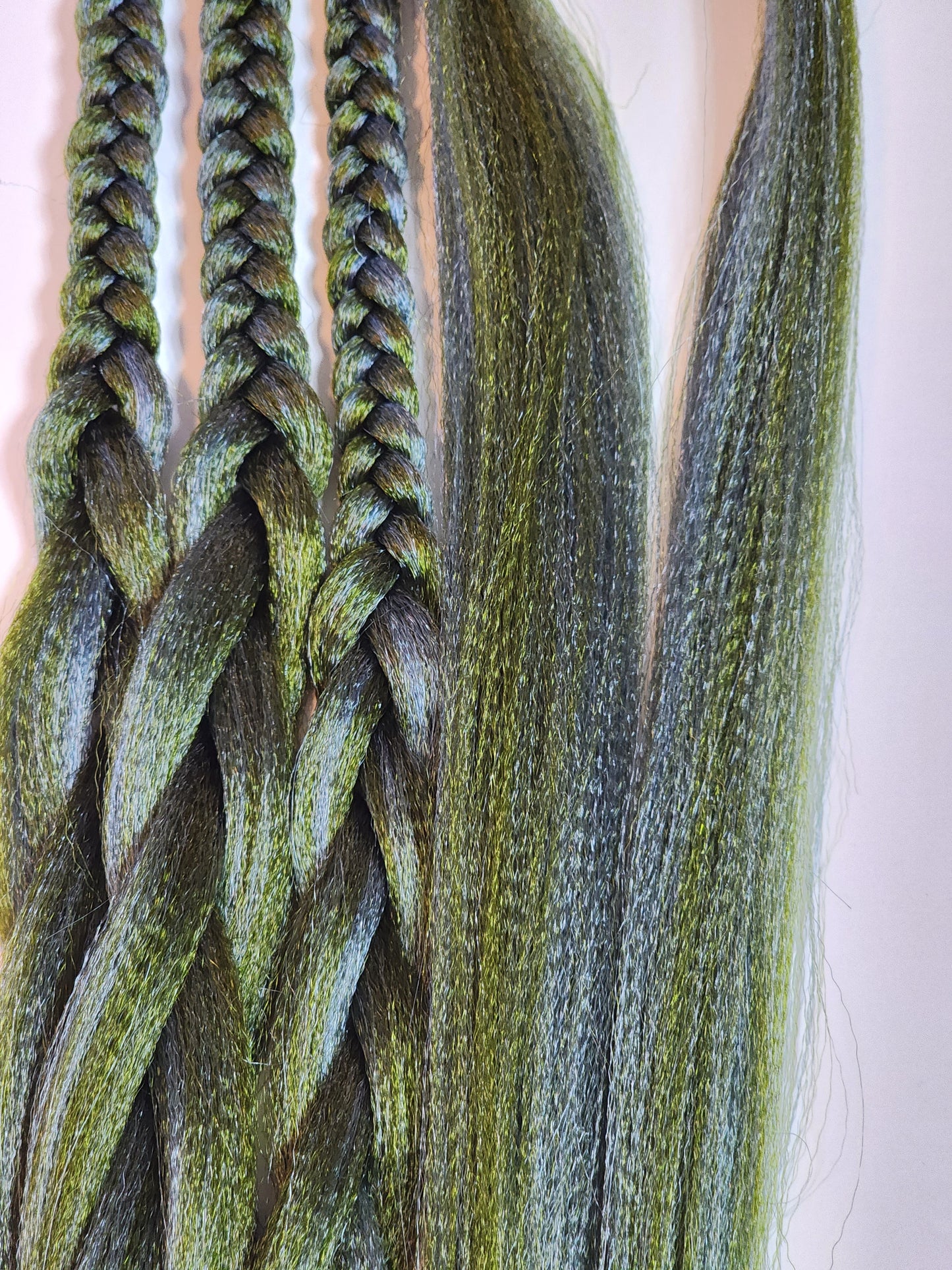 Blue Olive Blend green blue prestretched braiding hair