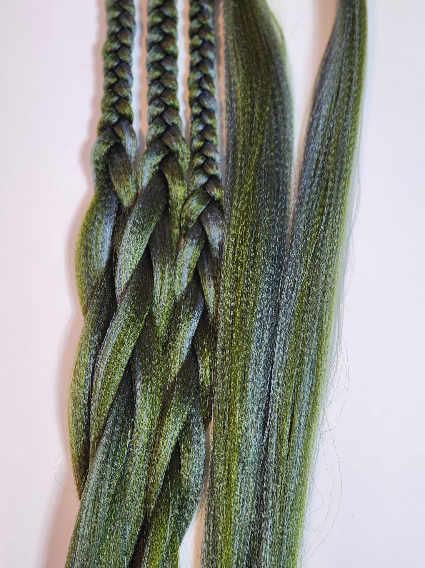 Blue Olive Blend green blue prestretched braiding hair