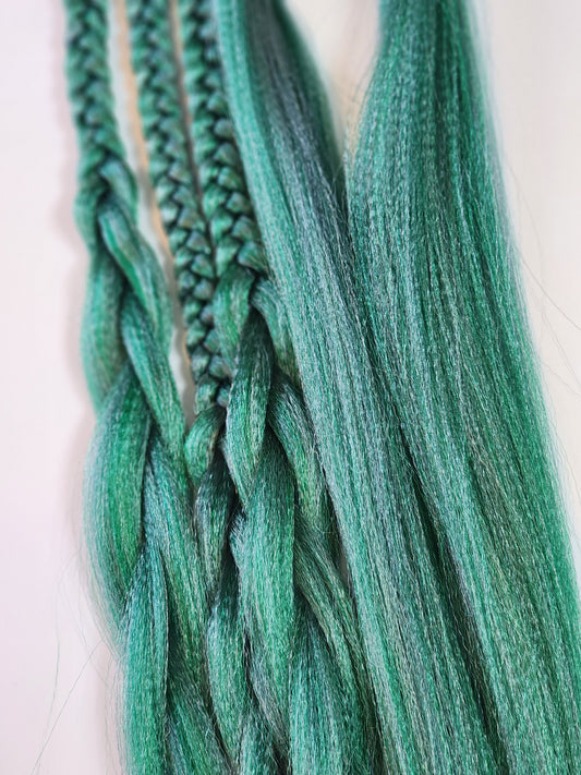 Minty Blend green blue prestretched braiding hair
