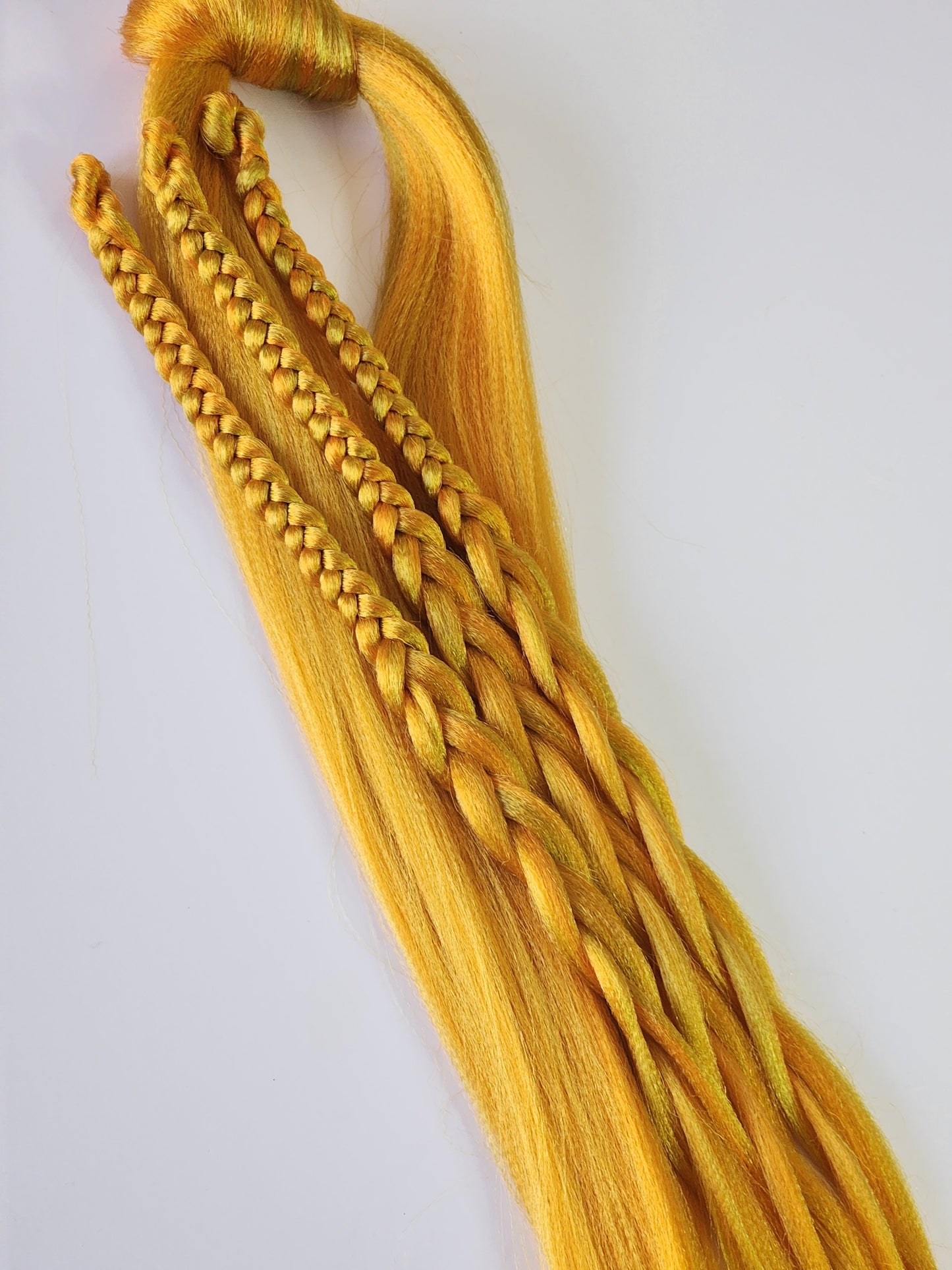 Golden Goddess Blend yellow orange prestretched braiding hair