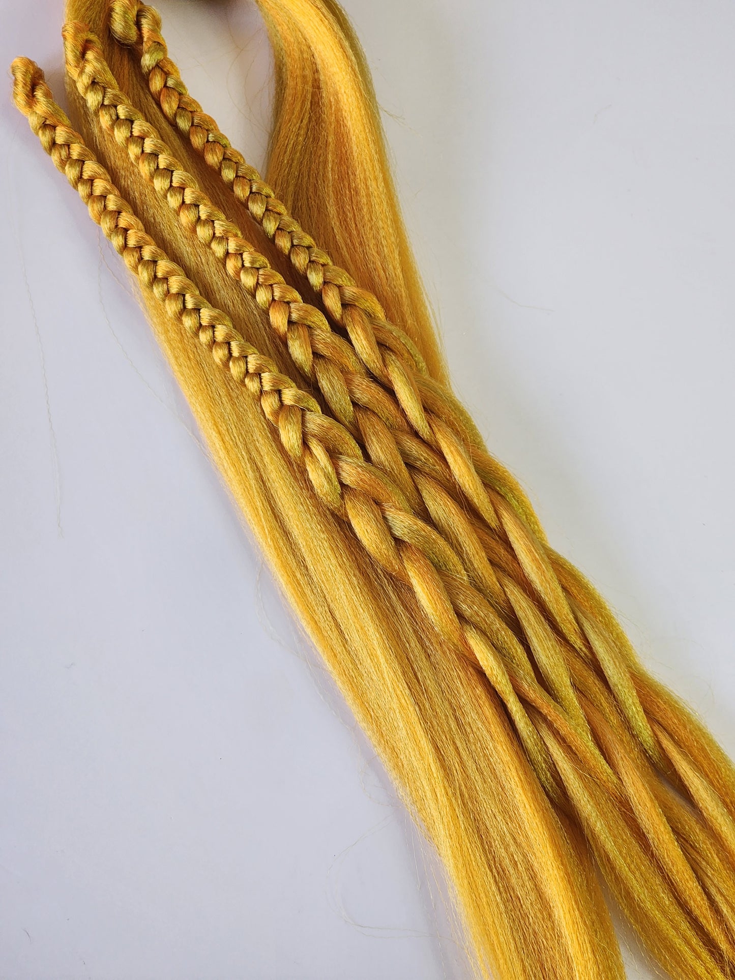 Golden Goddess Blend yellow orange prestretched braiding hair