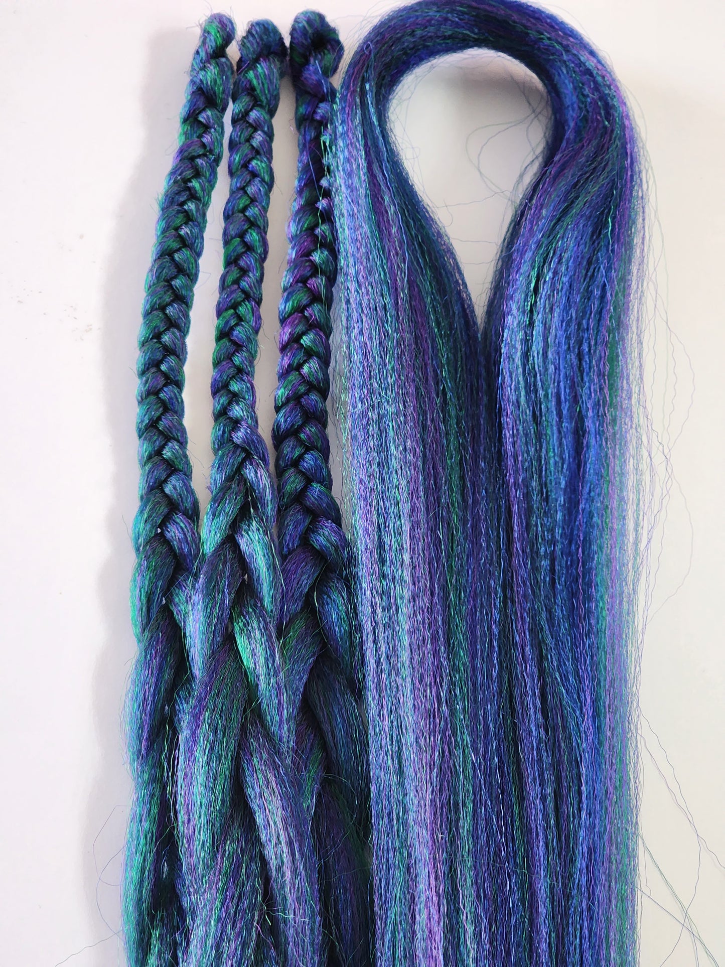 Peacock Blend blue green purple prestretched braiding hair