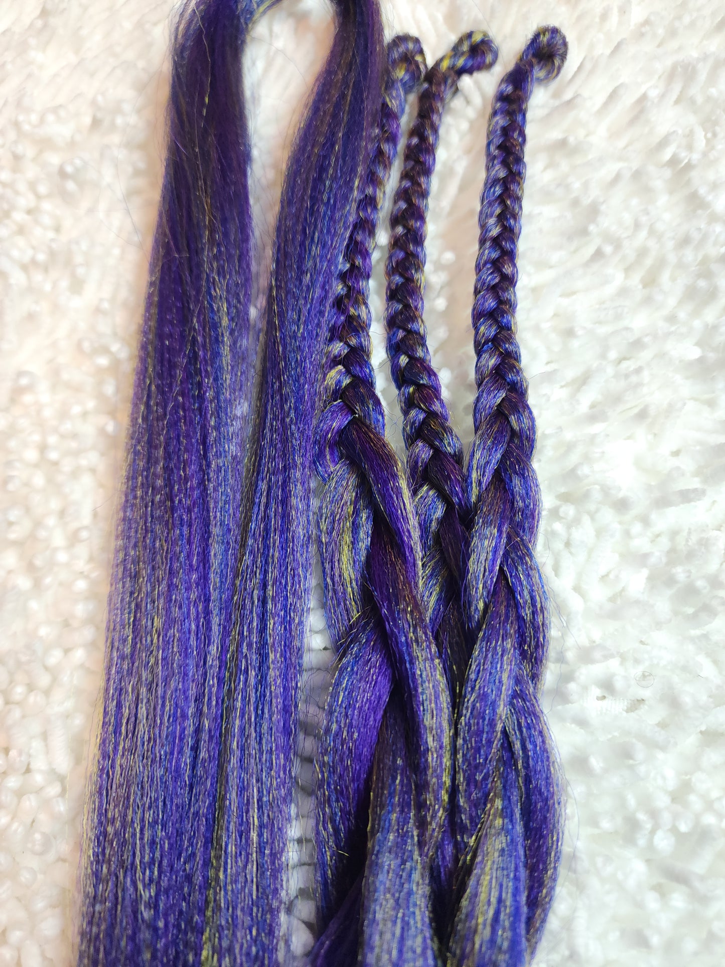 Purple Rain Blend purple gold blue prestretched braiding hair