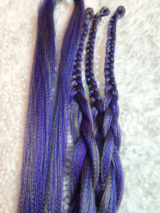 Purple Rain Blend purple gold blue prestretched braiding hair