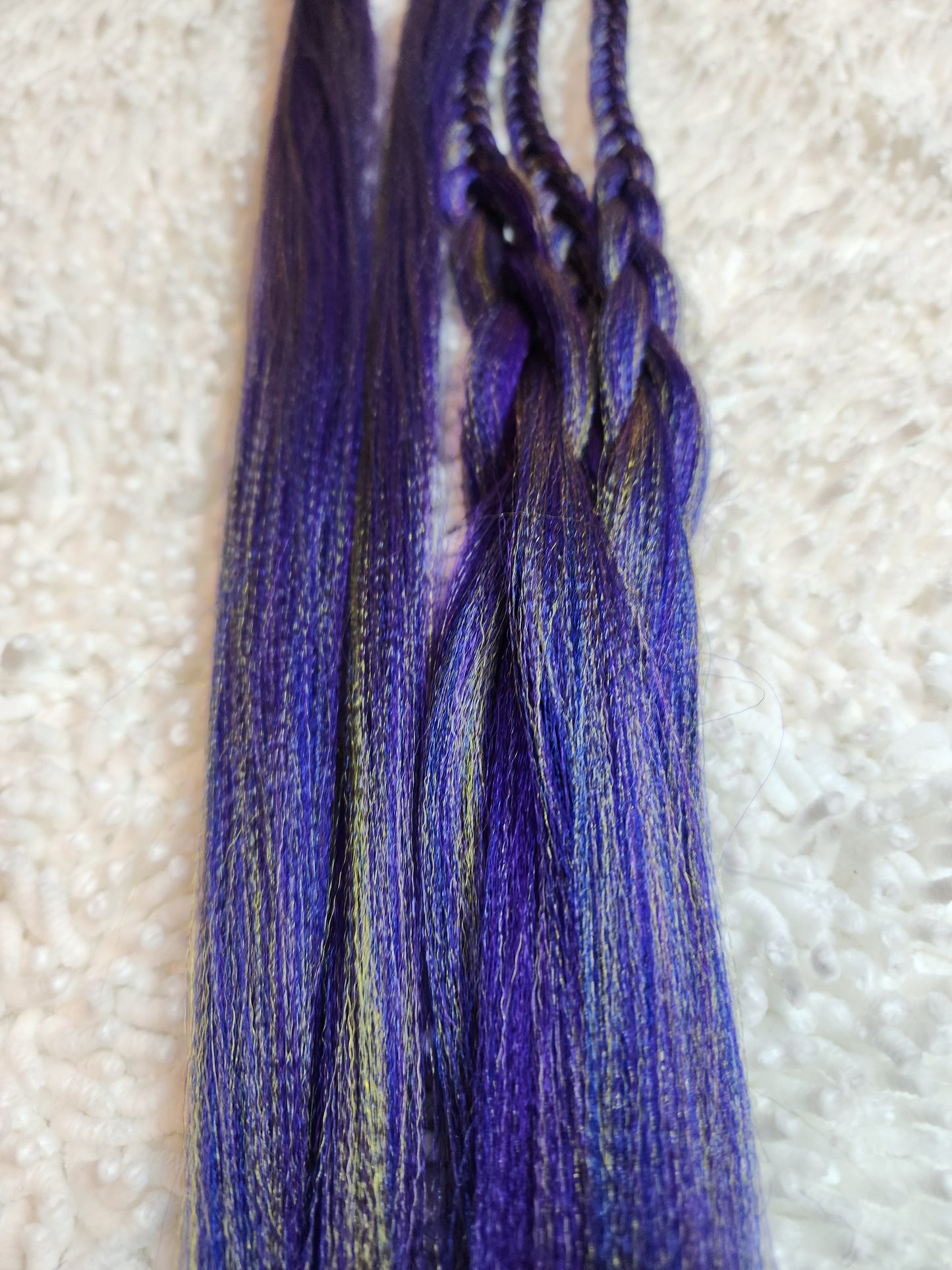 Purple Rain Blend purple gold blue prestretched braiding hair