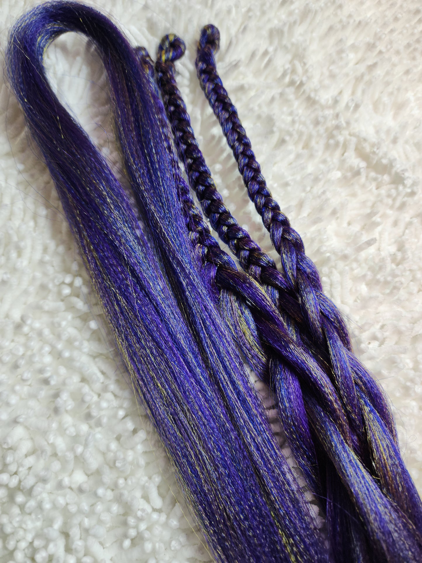 Purple Rain Blend purple gold blue prestretched braiding hair