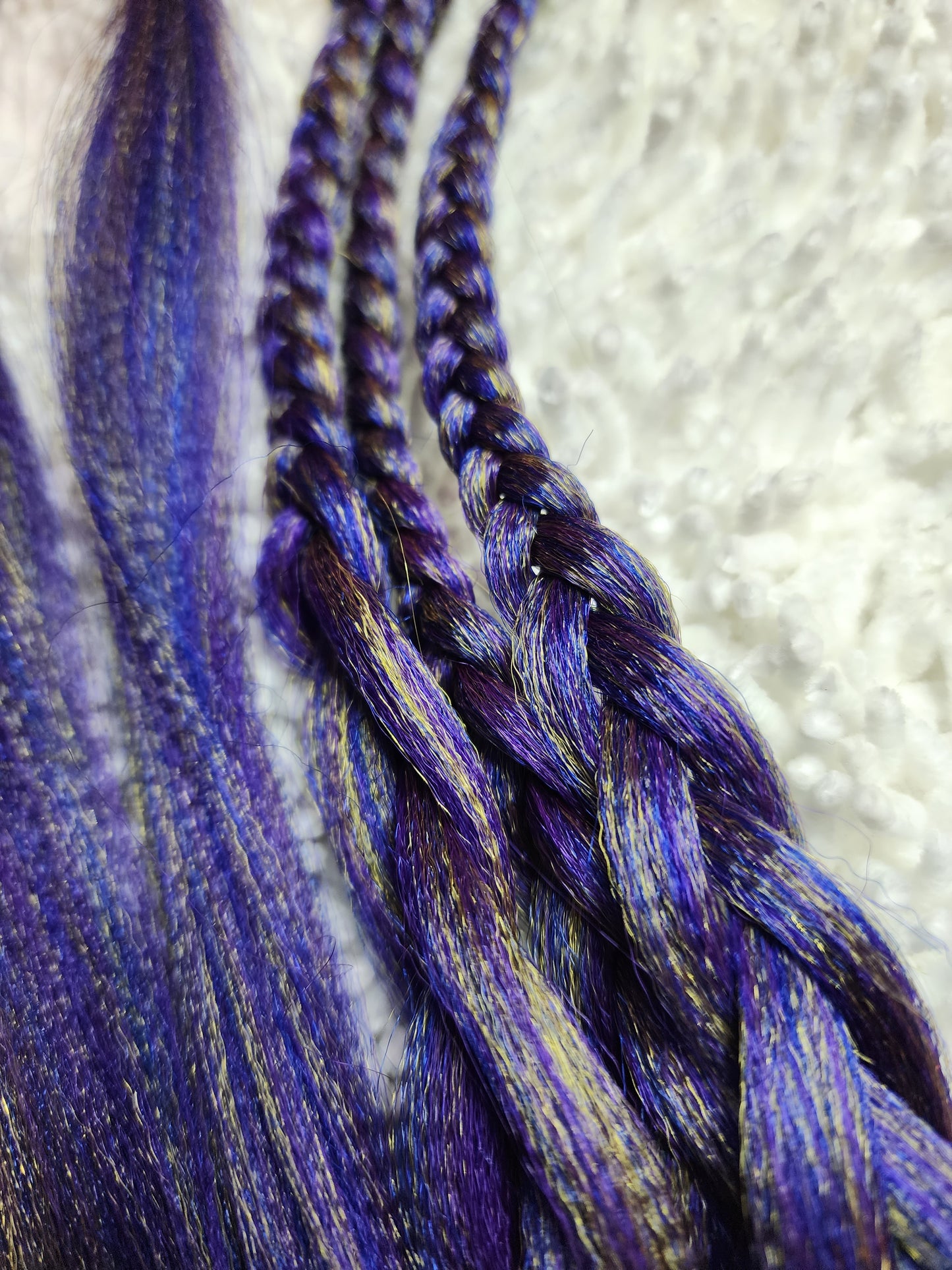 Purple Rain Blend purple gold blue prestretched braiding hair