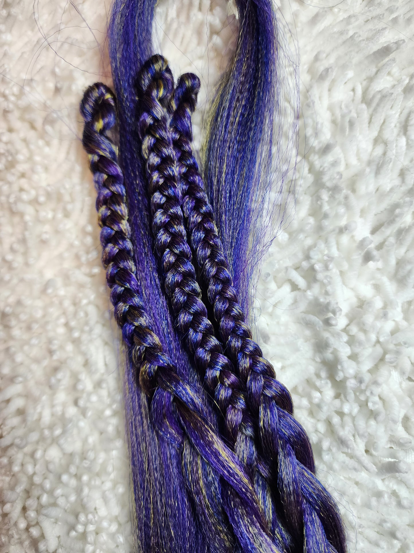 Purple Rain Blend purple gold blue prestretched braiding hair