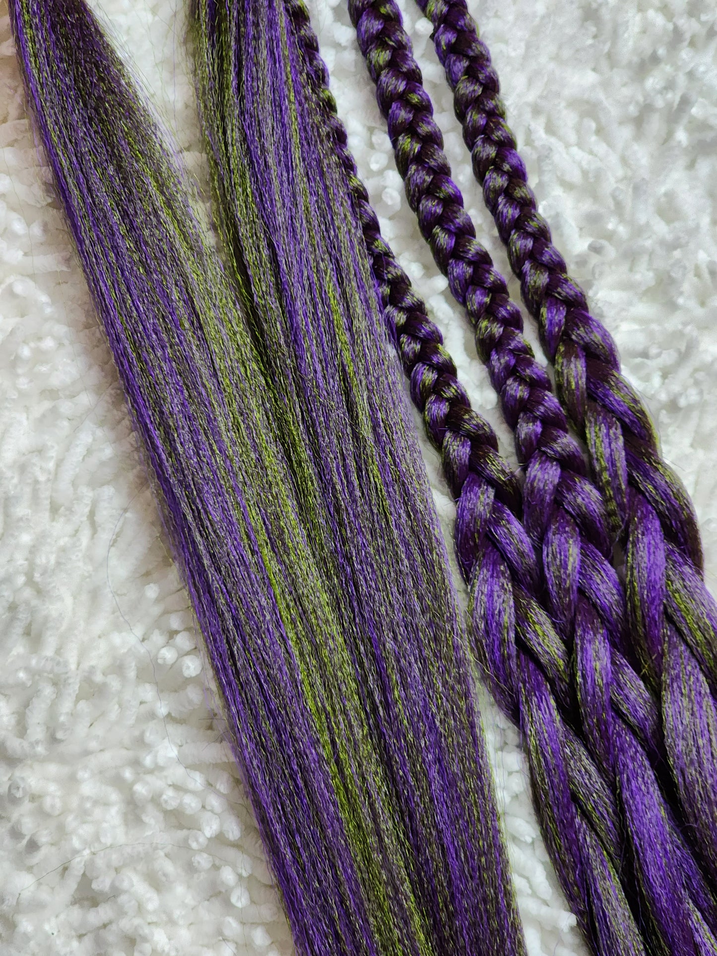 Egg Plant Blend purple green prestretched braiding hair