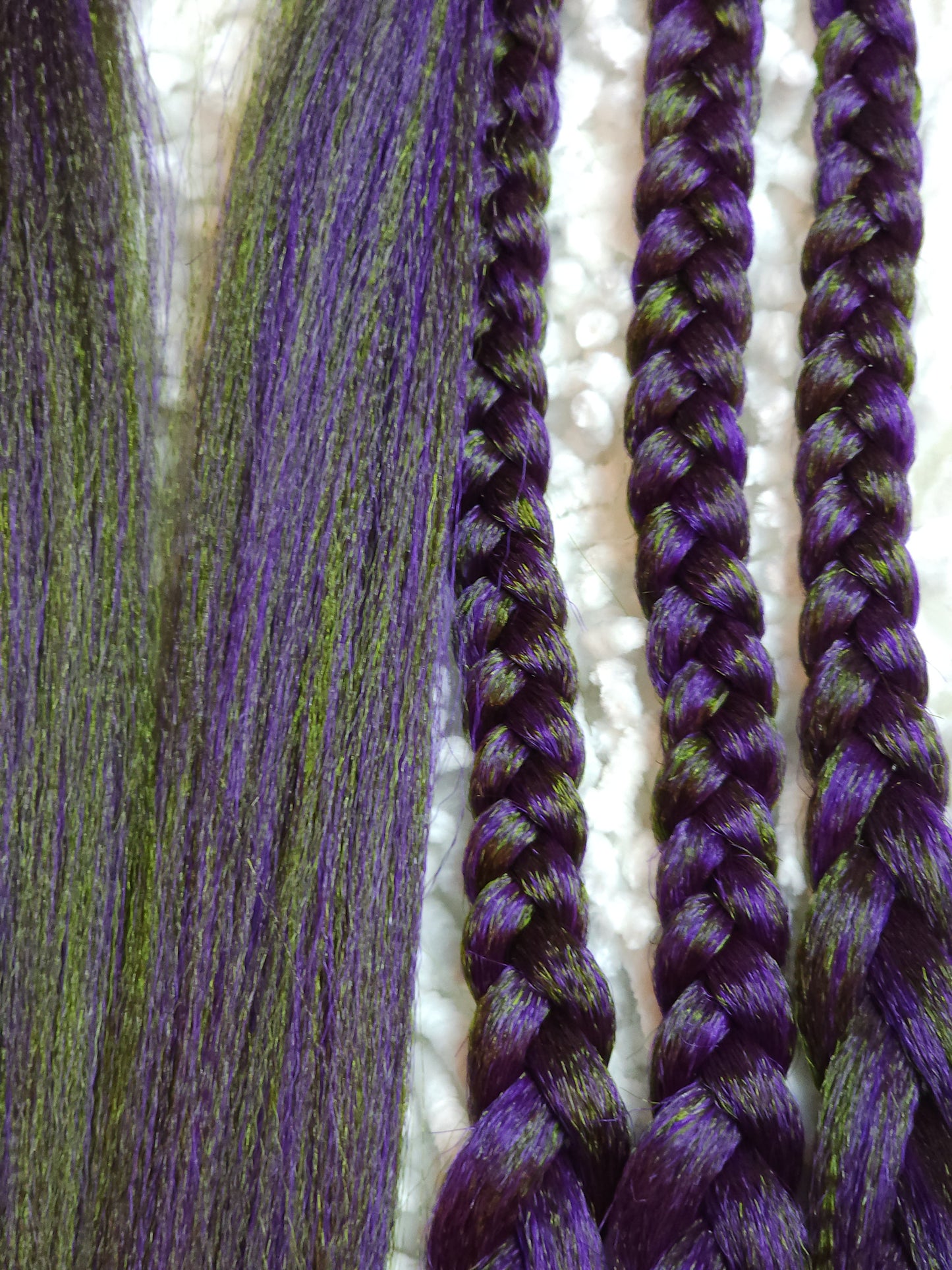 Egg Plant Blend purple green prestretched braiding hair