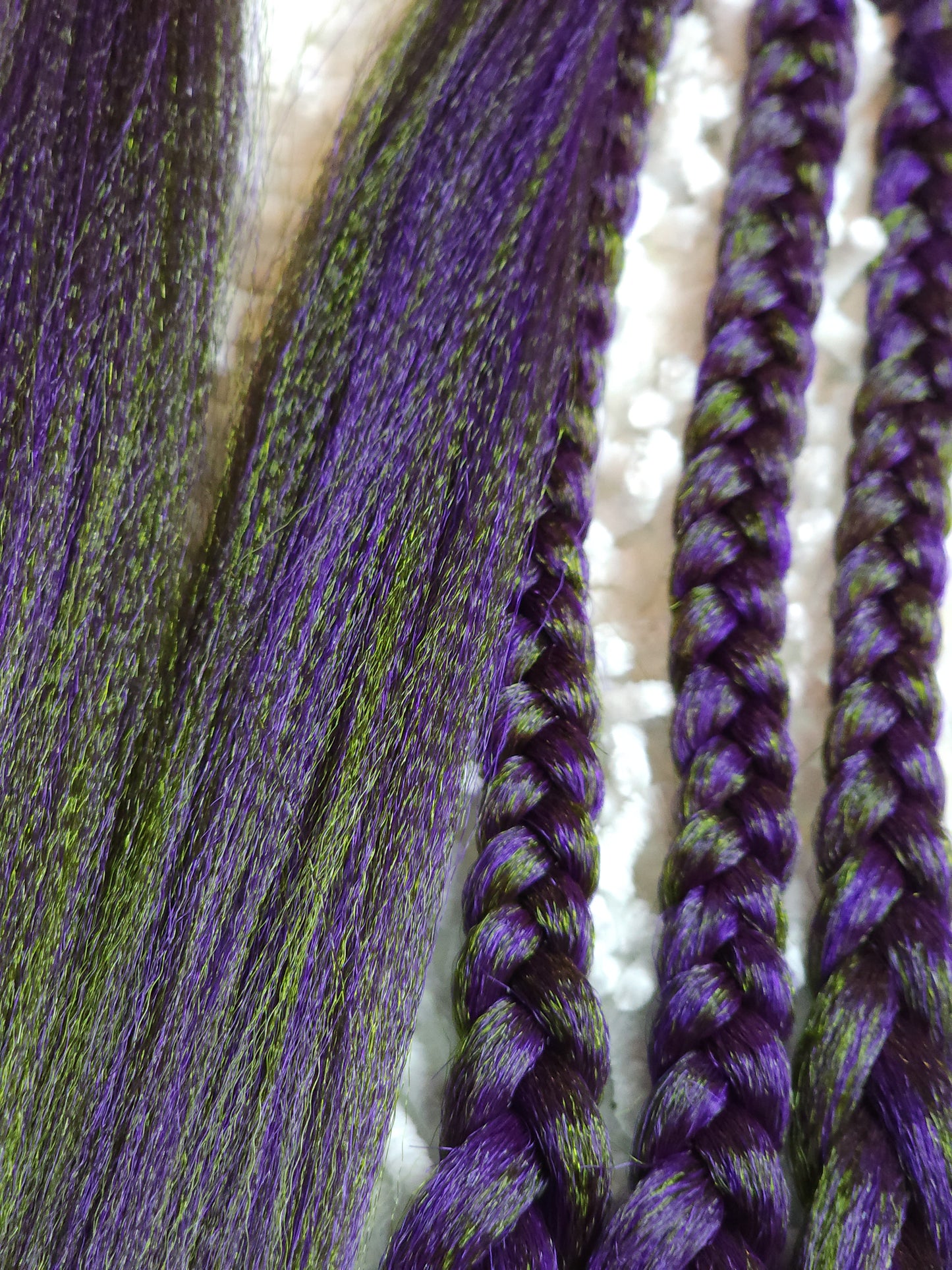 Egg Plant Blend purple green prestretched braiding hair