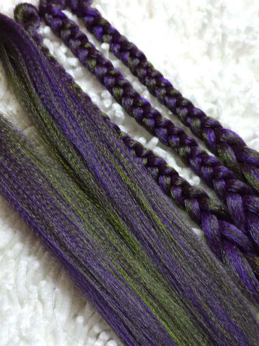 Egg Plant Blend purple green prestretched braiding hair