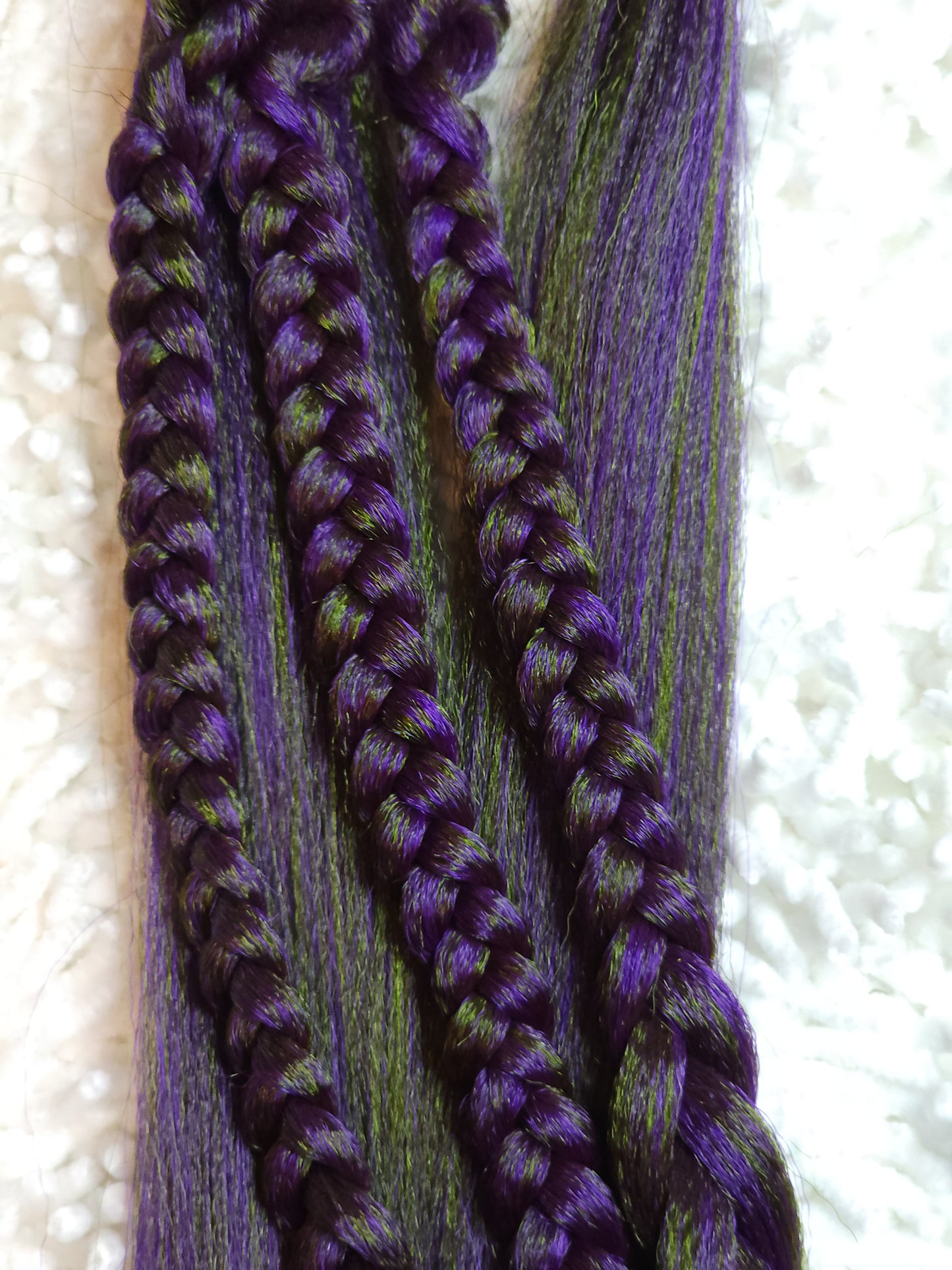 Egg Plant Blend purple green prestretched braiding hair