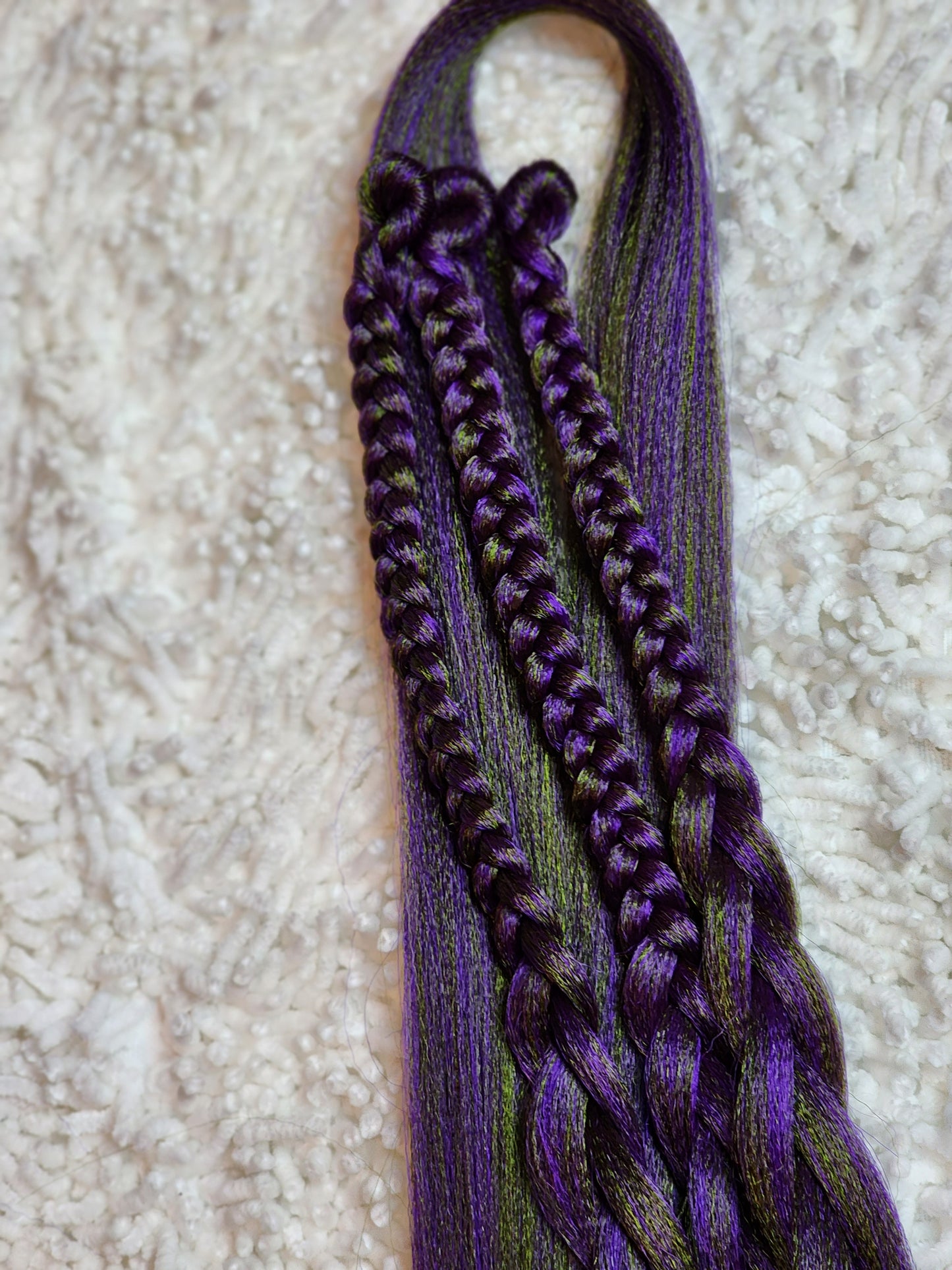 Egg Plant Blend purple green prestretched braiding hair