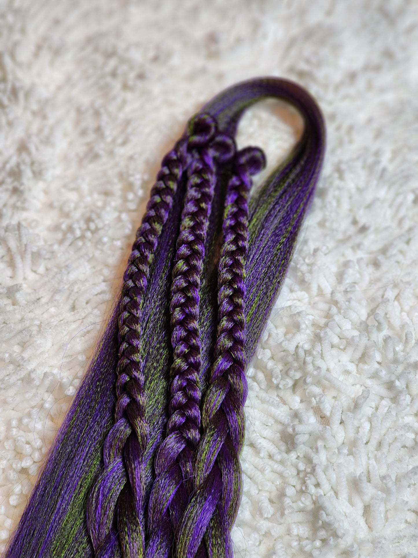 Egg Plant Blend purple green prestretched braiding hair