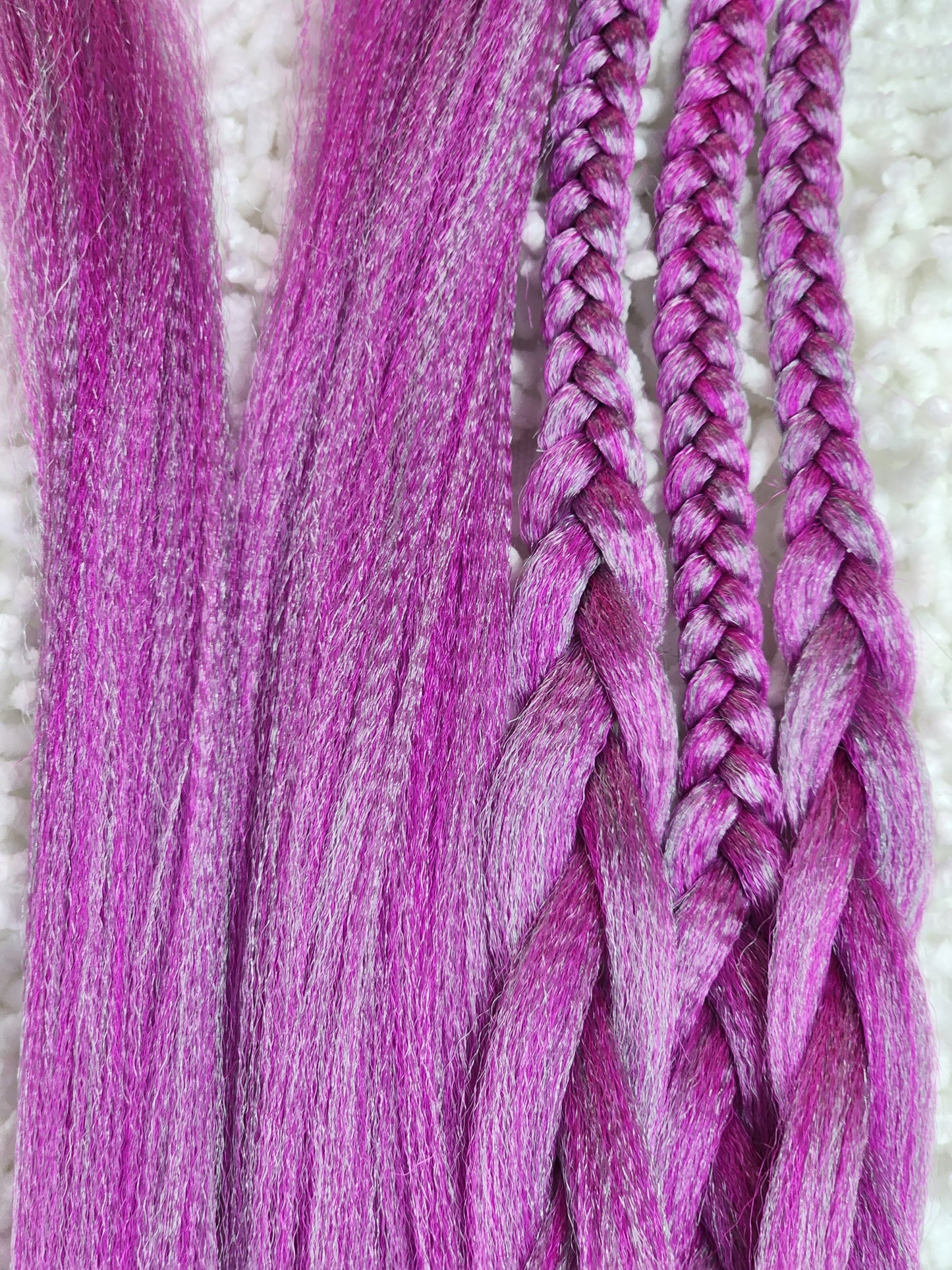 Raspberry Mint pink blue prestretched braiding hair