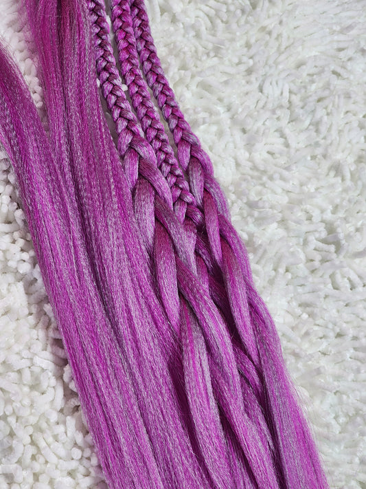 Raspberry Mint pink blue prestretched braiding hair