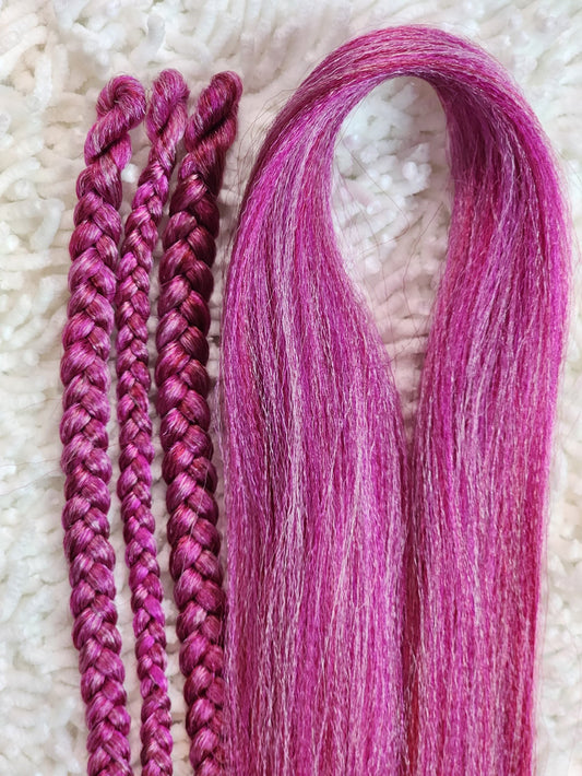 Pink Rose Blend pink silver prestretched braiding hair