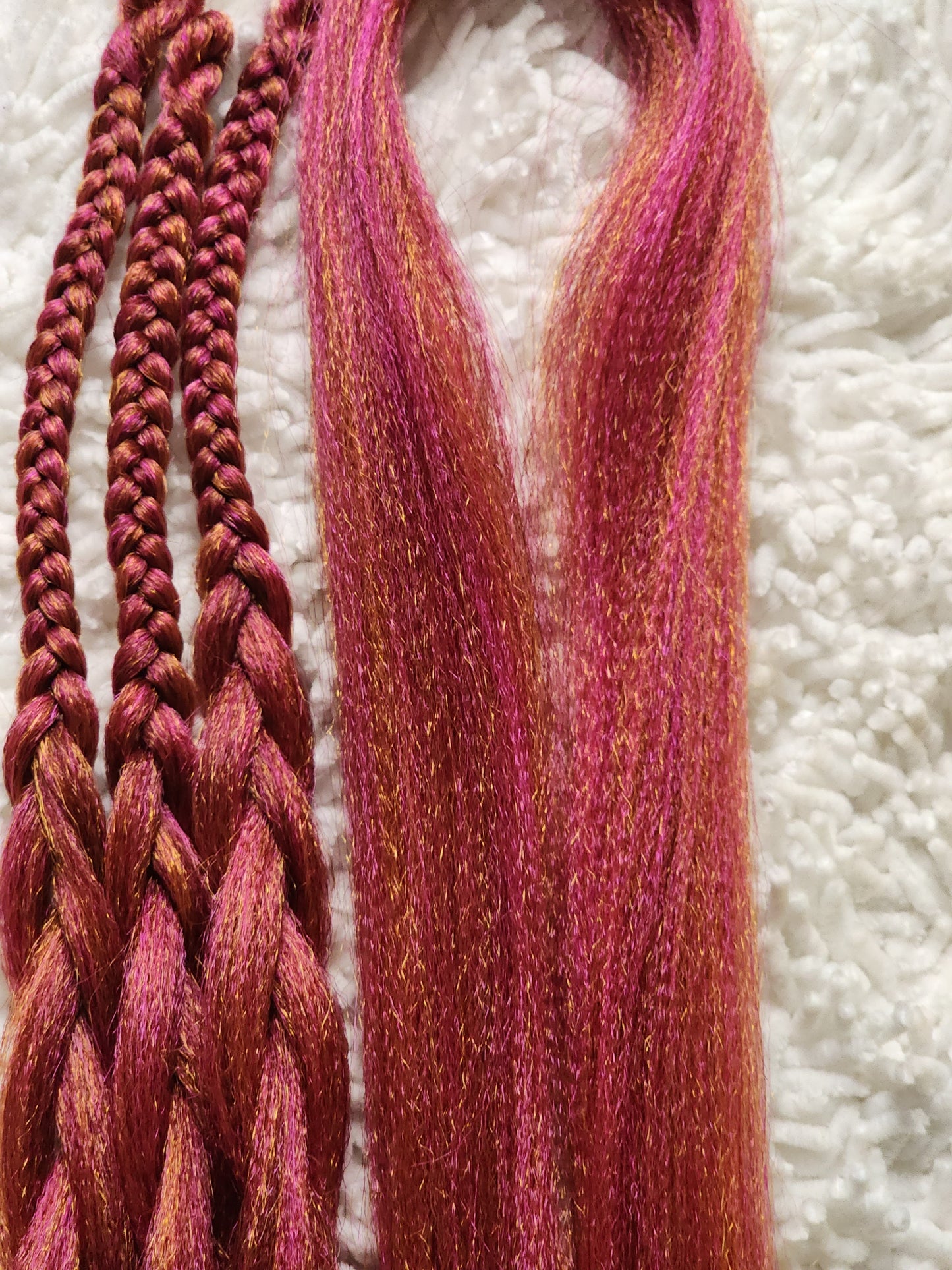 Autumn Rose Blend pink orange burgundy prestretched braiding hair
