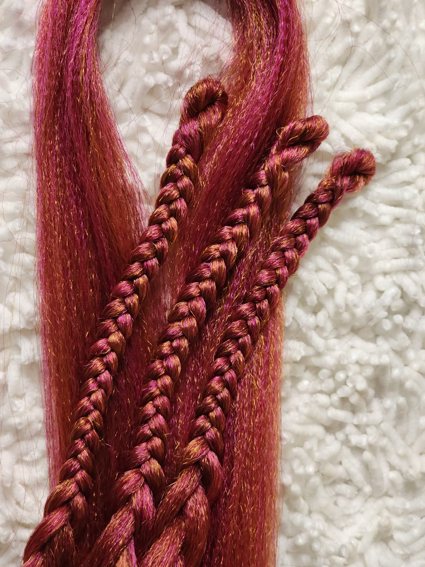 Autumn Rose Blend pink orange burgundy prestretched braiding hair