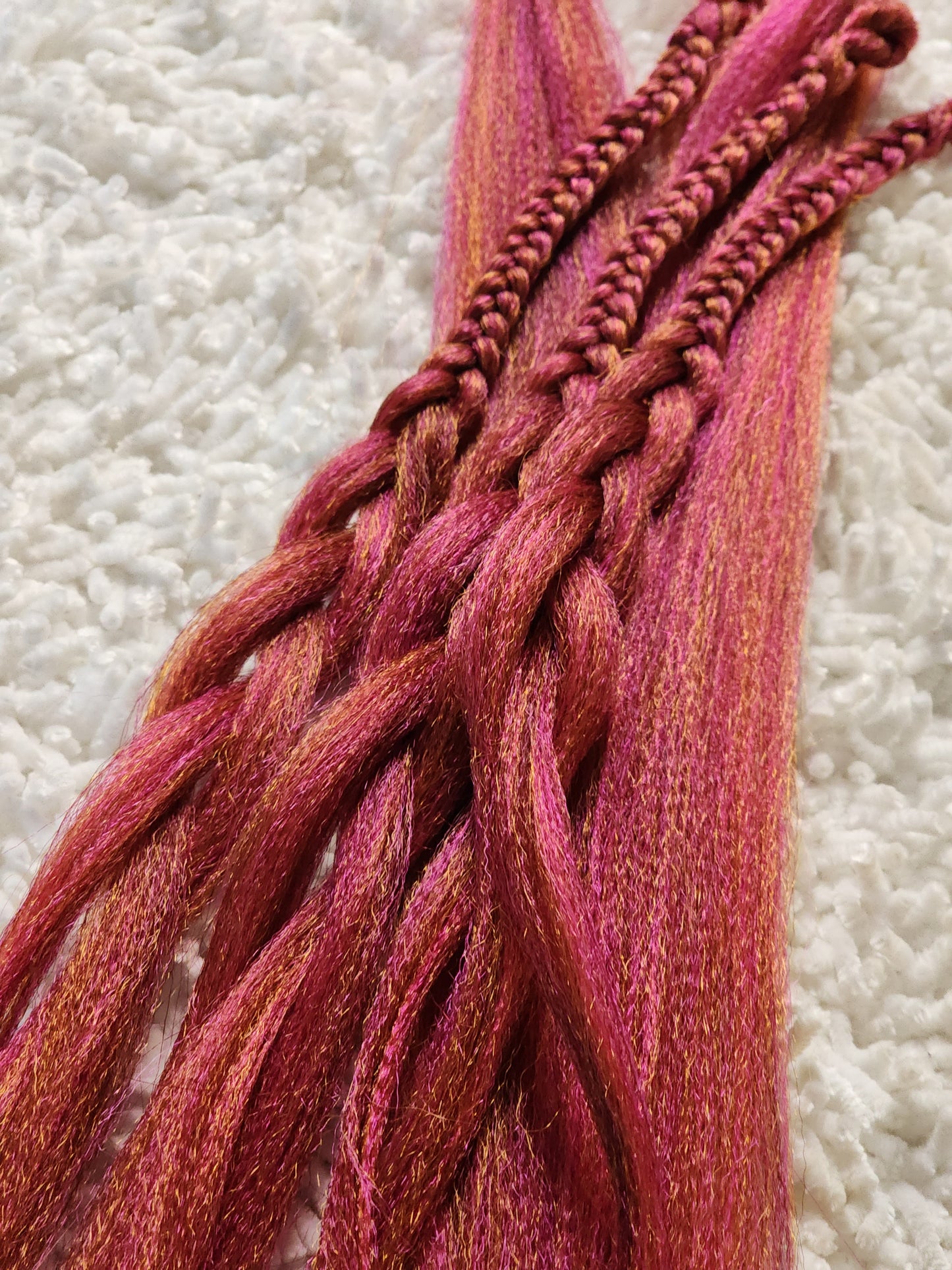 Autumn Rose Blend pink orange burgundy prestretched braiding hair