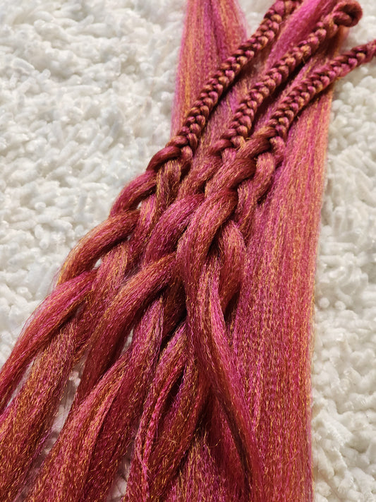 Autumn Rose Blend pink orange burgundy prestretched braiding hair