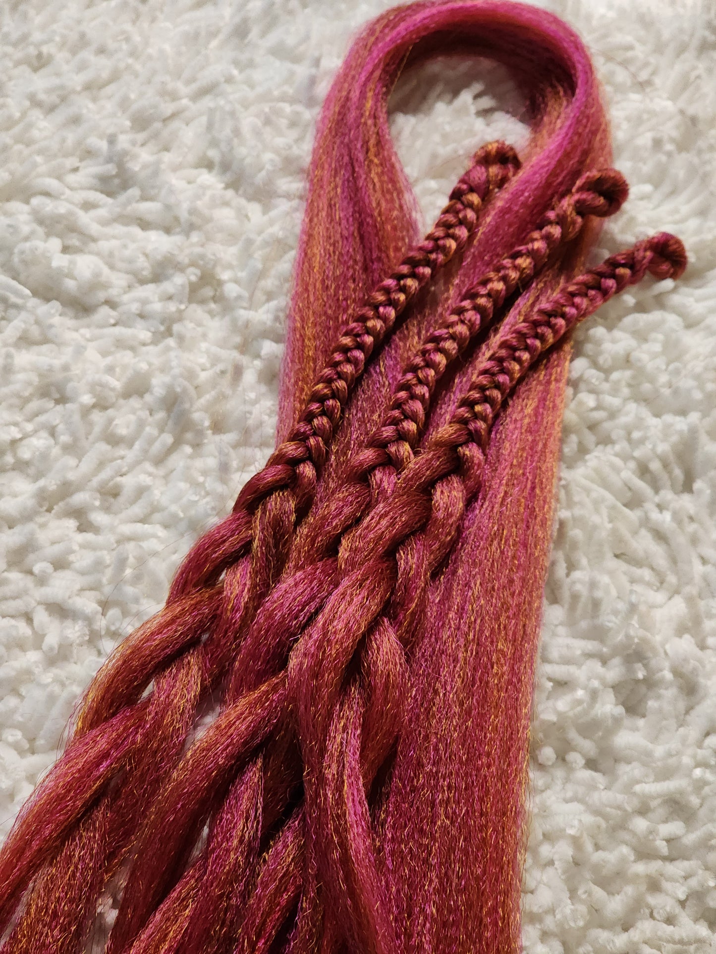 Autumn Rose Blend pink orange burgundy prestretched braiding hair