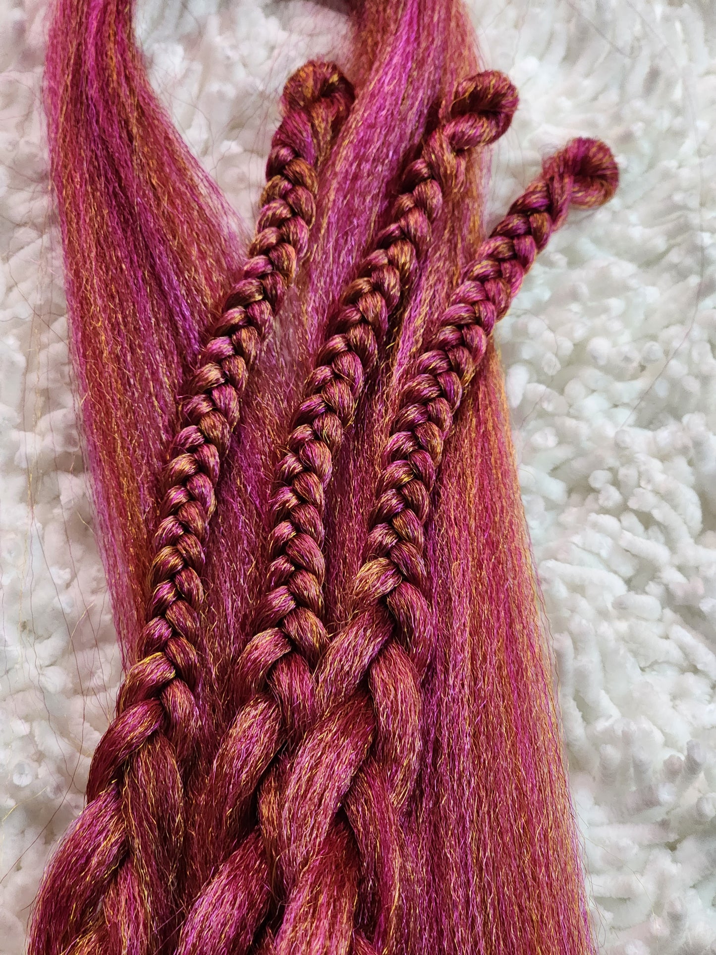 Autumn Rose Blend pink orange burgundy prestretched braiding hair